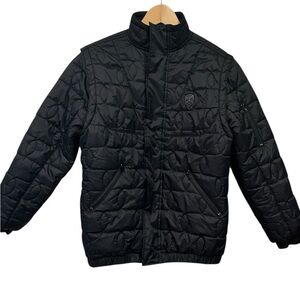 DC Kids Black Quilted Puffer Jacket Sz XL